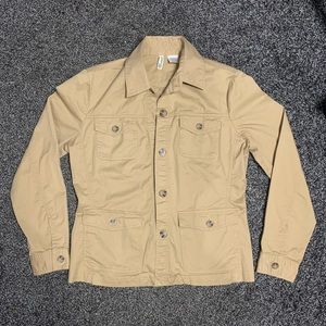 Button Down Jacket size M St John’s Bay stretch tan/light brown/beige
